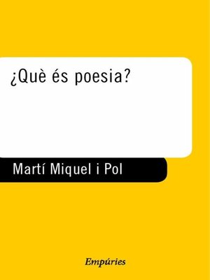 cover image of ¿Què és poesia?